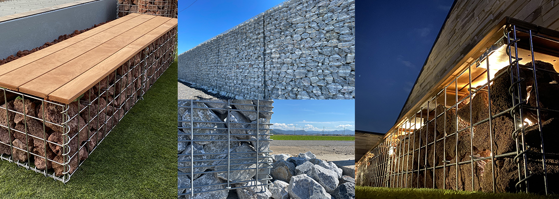 EXTERIOR GABION FENCEを使用した例3種